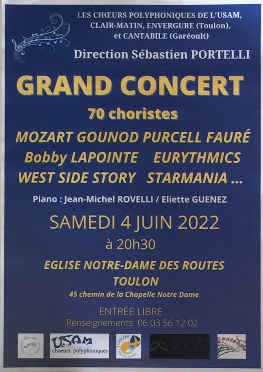 Grand concert le 4 juin 2022 avec la championne de France de marche nordique