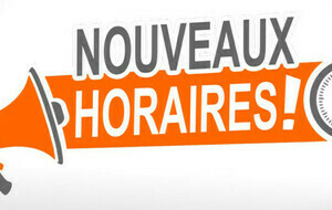 Nouveaux horaires d'entraînement