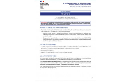 Stratégie nationale de déconfinement Athlétisme 1